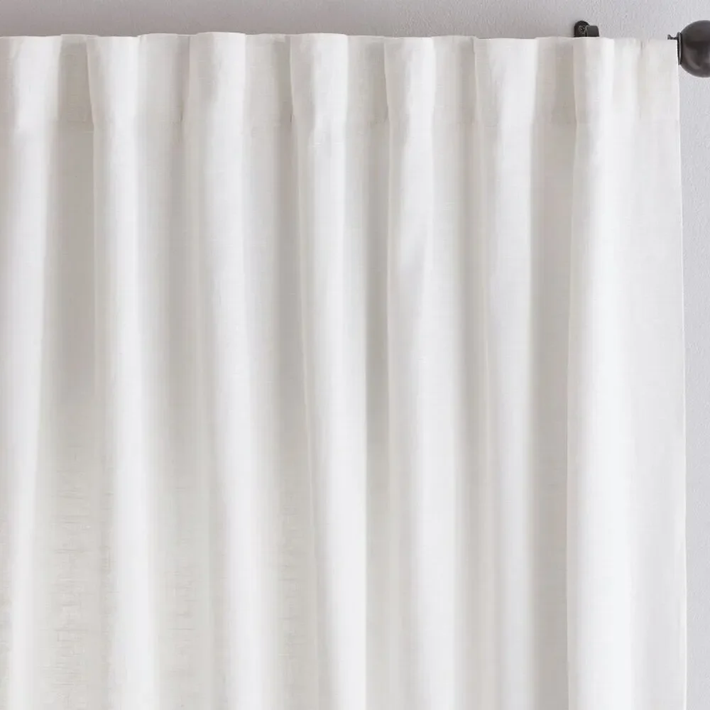 Pottery Barn Emery Linen Cotton Blend Blackout Curtain White 36